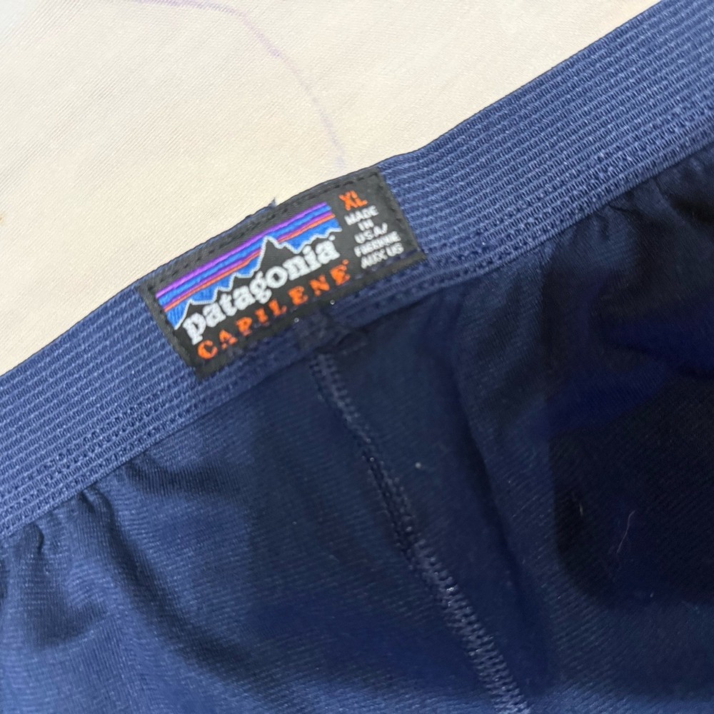 Vintage Patagonia Capilene Base Layer Pants XL Blue Made in USA Midweight 90s - Picture 4 of 6